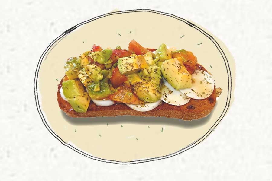 蜂蜜酪梨番茄開放三明治