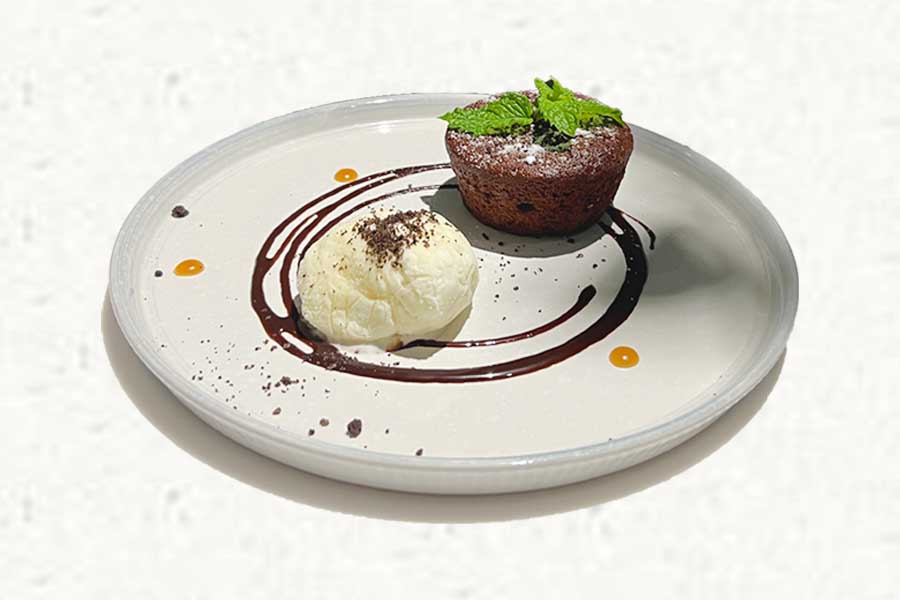 布朗尼佐香草冰淇淋