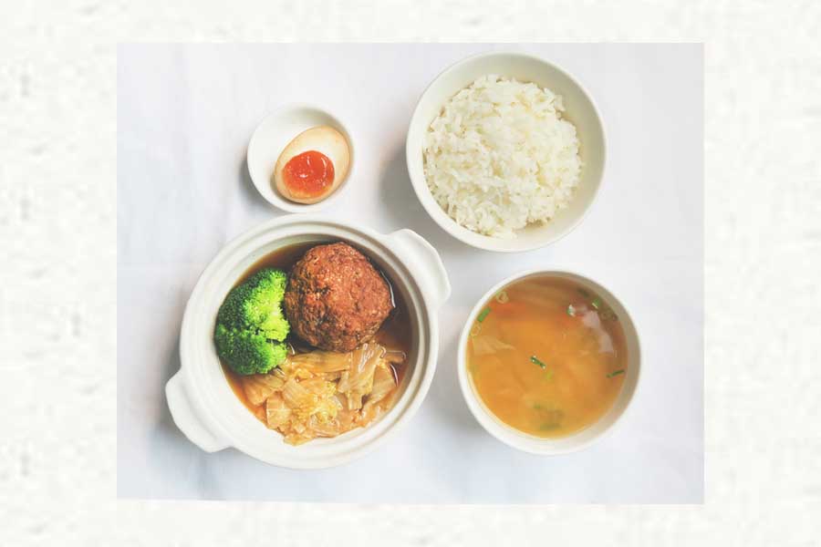 手工白菜獅子頭飯